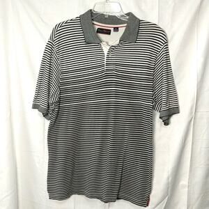 PAYNE STEWART Gray Striped Polo Golf Shirt Medium